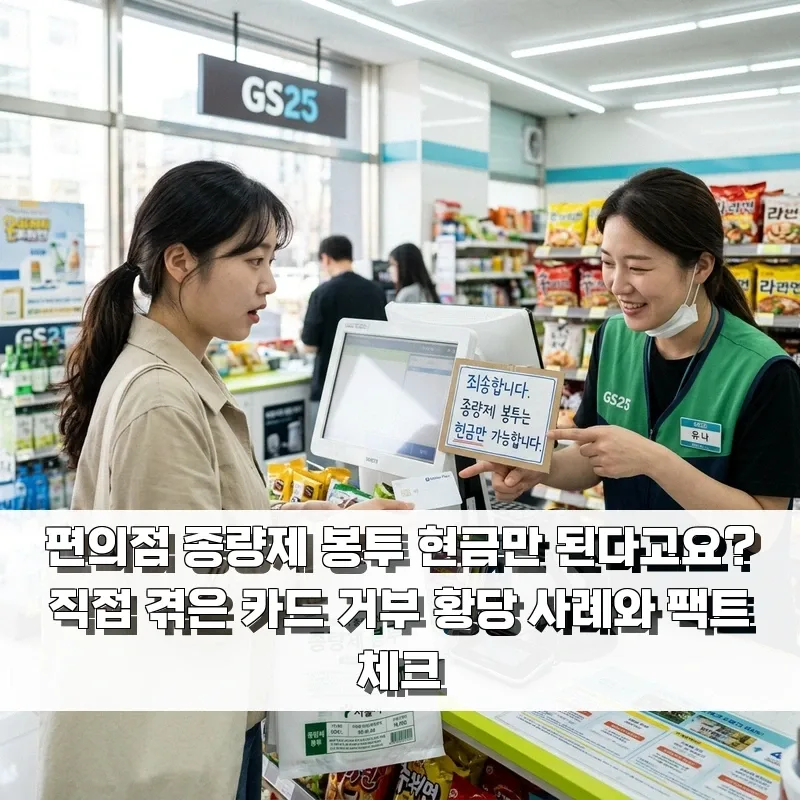 편의점 종량제 봉투 카드 결제 거부? 2026년 팩트체크 및 대처법