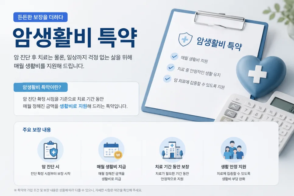 암 진단 후 월급 공백? 암생활비 특약 2026년 총정리 2