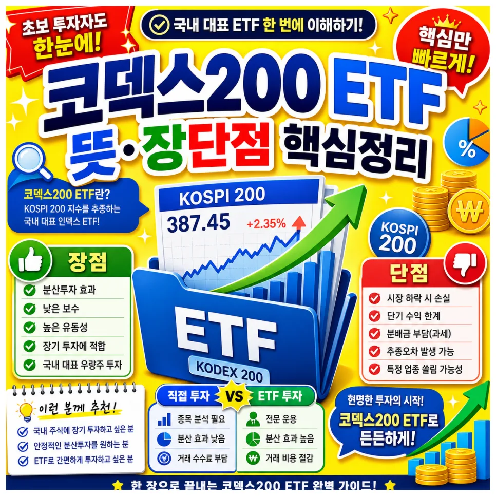 KODEX 200 ETF란? 2026년 투자 전 장단점 및 세금 혜택 완벽 분석