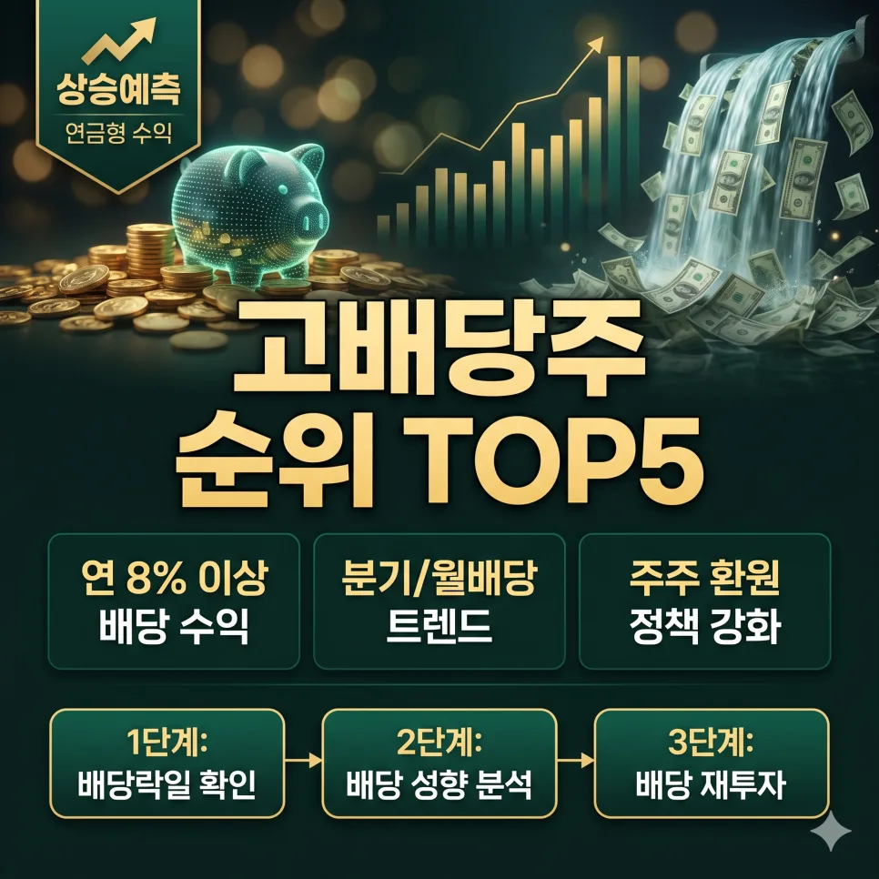2026년 배당주 순위: 수익률 높이는 핵심 지표 총정리