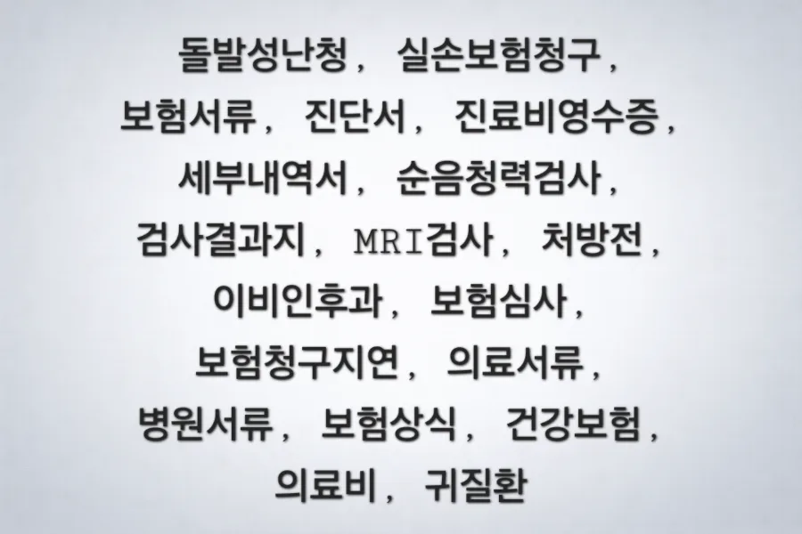 돌발성 난청 실손보험 청구 서류 완벽 정리 (2026년 기준)