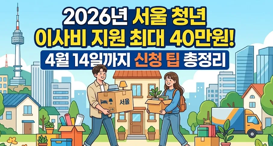 2026년 서울 청년 이사비 지원, 최대 40만원 받는 법 완벽 정리