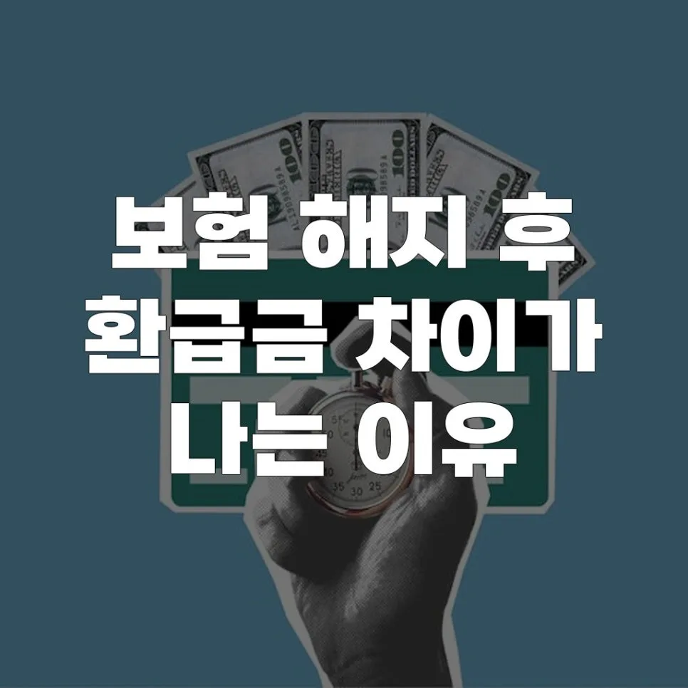 보험 해지 환급금 차이 나는 이유 2026: 손실 줄이는 법