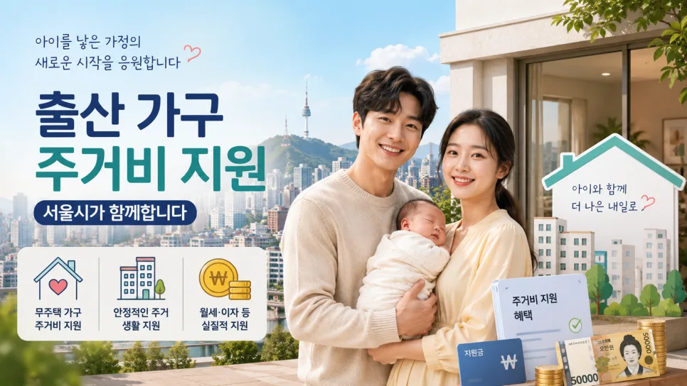 서울 출산 가구 주거비 지원 2026: 최대 720만원 받는 법