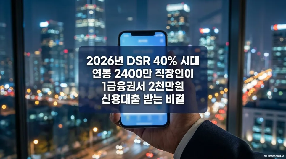 연소득 2400만원 신용대출 한도 2026: DSR 40% 돌파 비결