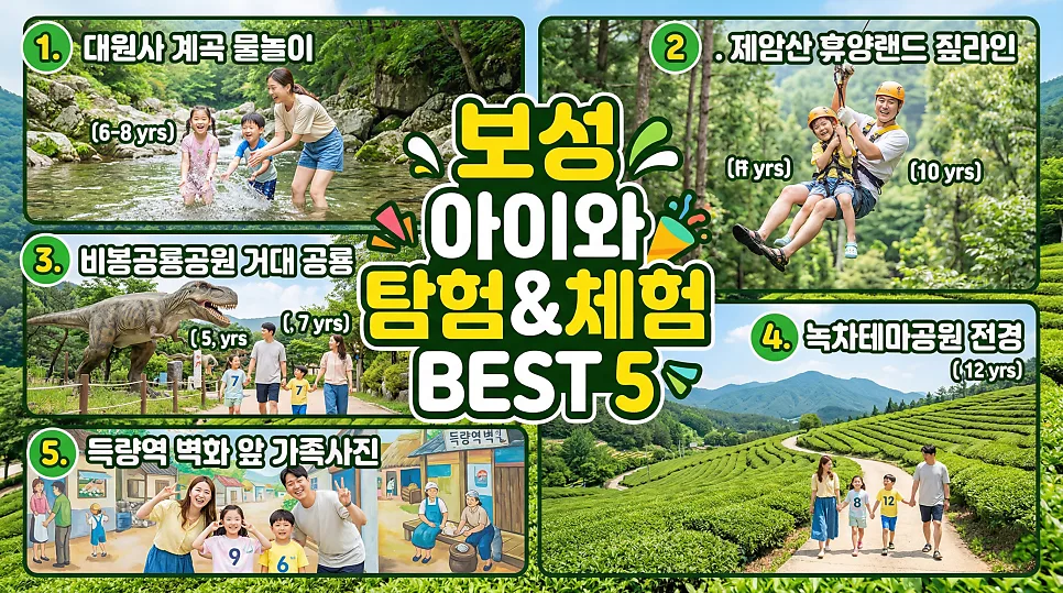 2026년 보성 아이와 가볼만한 곳 BEST 4: 공룡 발자국부터 녹차밭까지