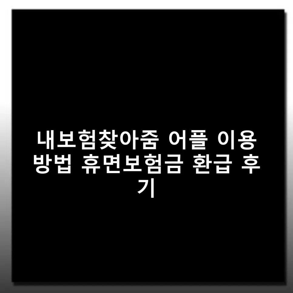 내보험찾아줌 2026: 숨은 보험금 찾는 법과 환급 후기