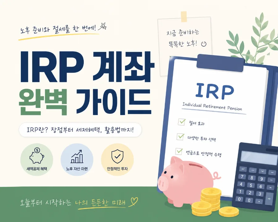 IRP 계좌 2026년 완벽 가이드: 돈 새는 당신을 위한 필수 절세 전략