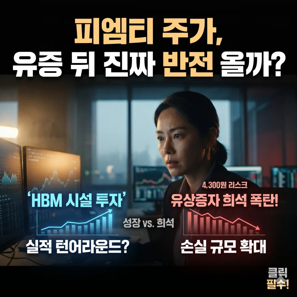 피엠티 주가 반전 가능성 2026: 유증 후 전망과 목표가 분석