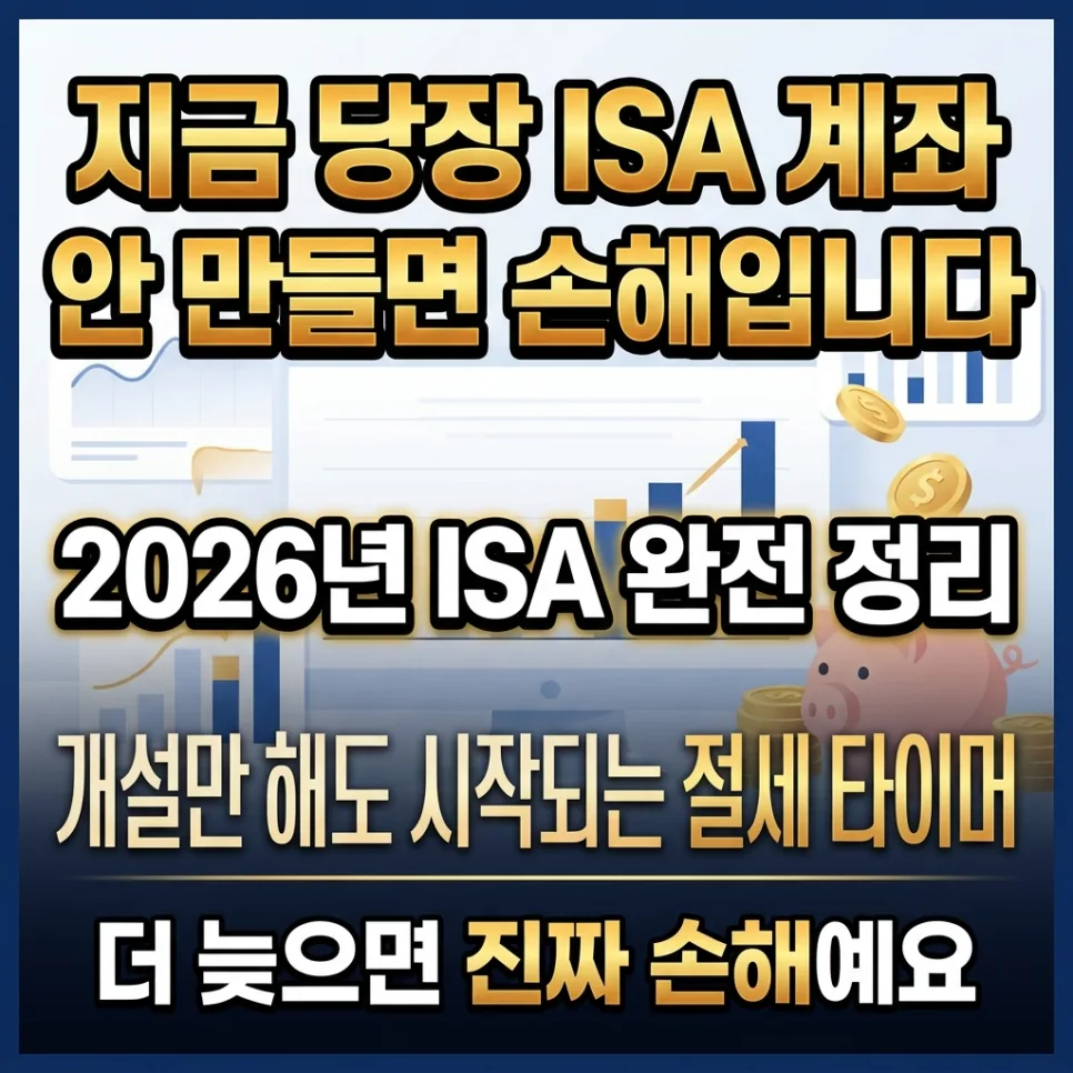 2026년 ISA 계좌, 비과세 한도·조건·개설 방법 완벽 분석