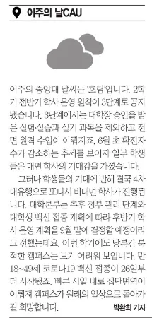 중앙대 학사 운영 2026: 비대면 수업 전망과 백신 접종 현황
