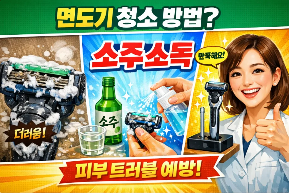 면도기 청소, 소주와 건조로 피부 트러블 예방하는 법 2026