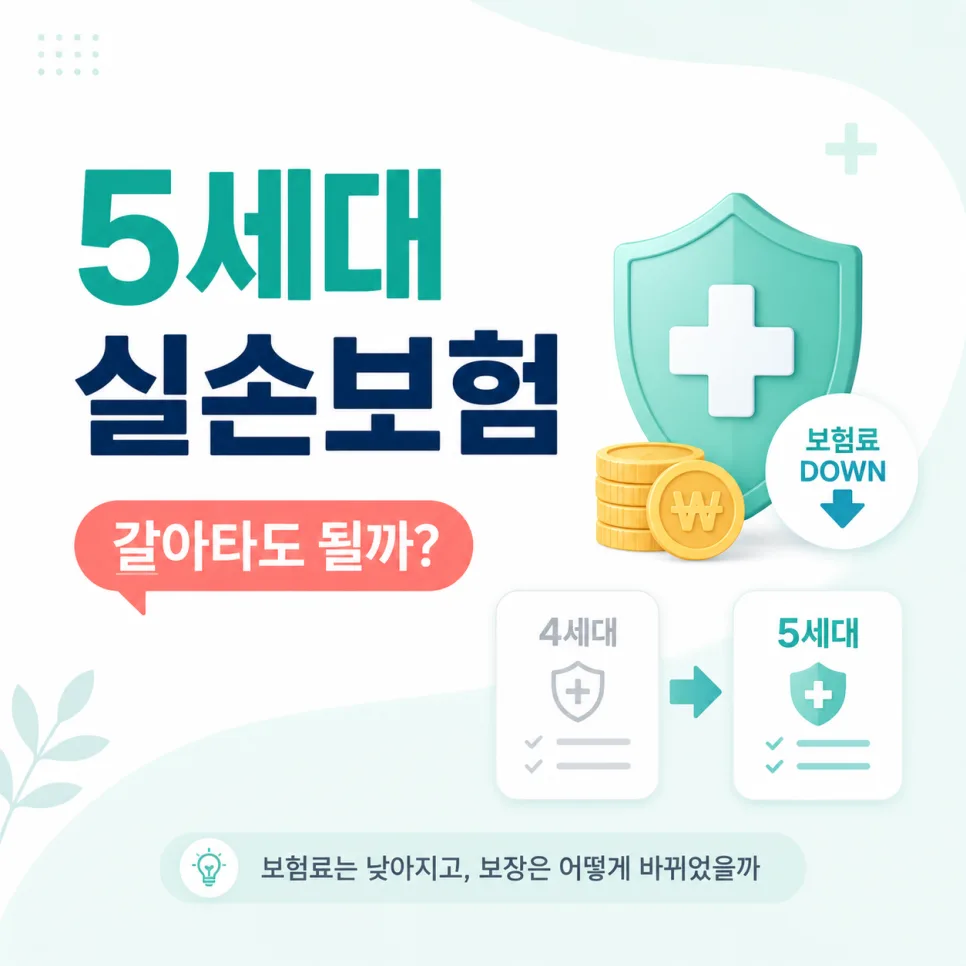 5세대 실손보험 전환, 2026년 당신에게 유리할까? 핵심 비교