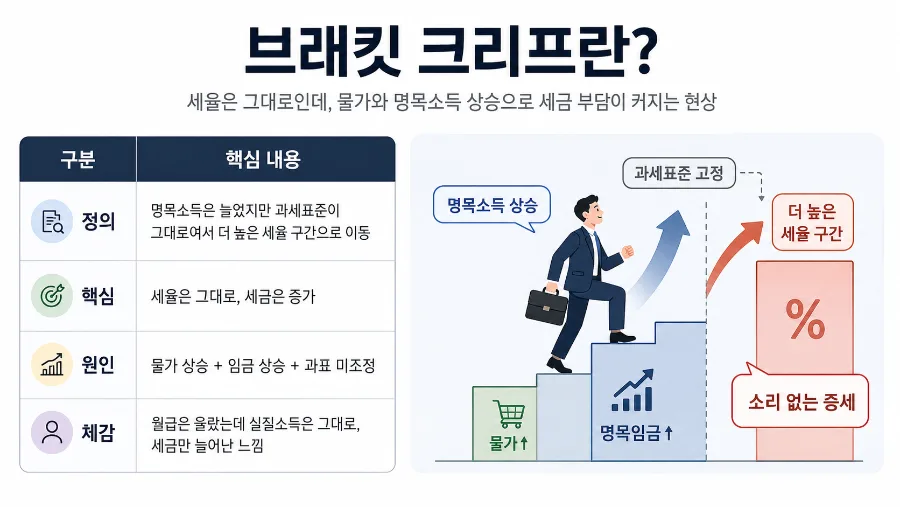 월급쟁이 세금 폭탄 2026: 브래킷 크리프 탈출법은?