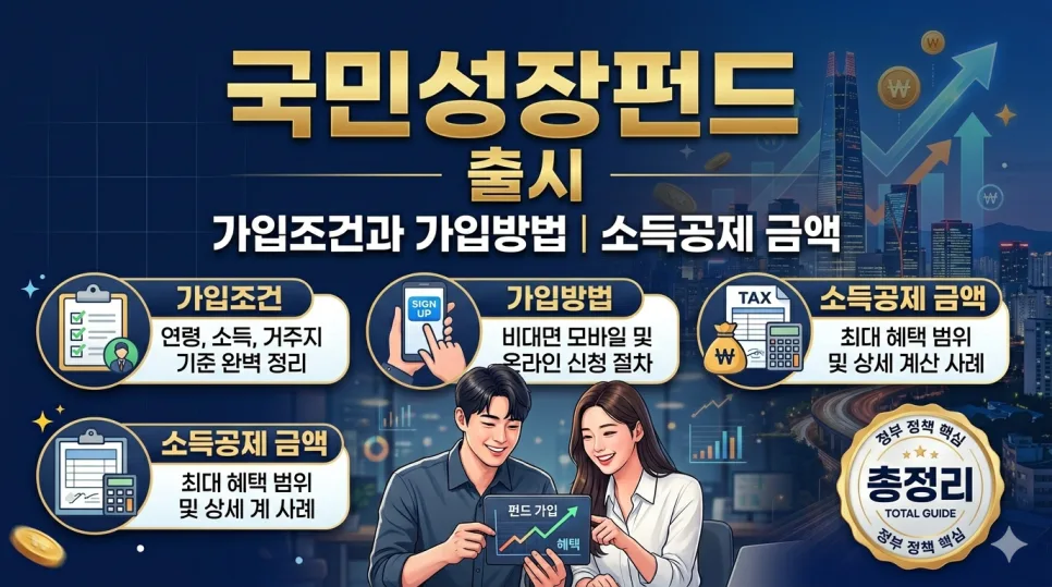 국민성장펀드 2026년 가입조건 및 방법: 40% 소득공제 핵심 총정리