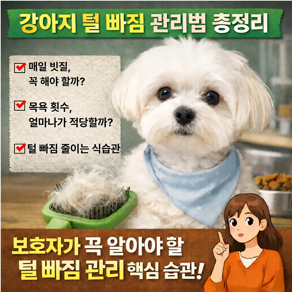 강아지 털 빠짐, 2026년 생활 습관 개선으로 줄이는 법
