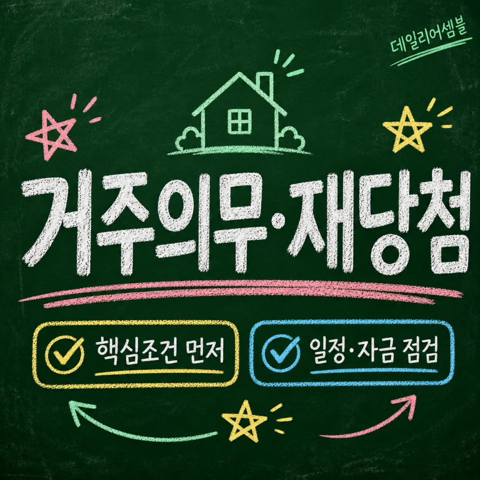 규제지역 1주택 갈아타기: 거주의무·재당첨 제한 2026년 완벽 분석