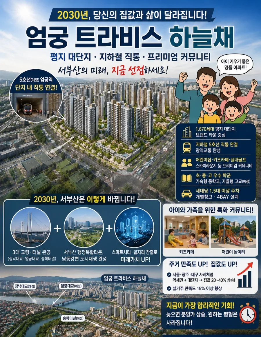 엄궁 트라비스 하늘채 2030: 실거주·투자 가치 분석 2026 2