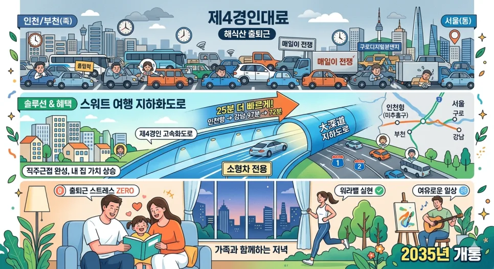 제4경인 고속화도로 2035년 개통: 출퇴근 시간 단축 효과 분석