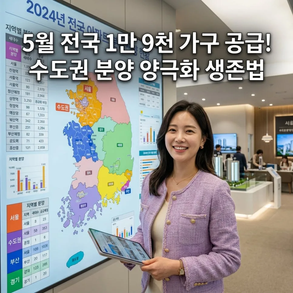 2026년 5월 아파트 분양 1만 9천 가구, 수도권 74% 쏠림 현상 분석