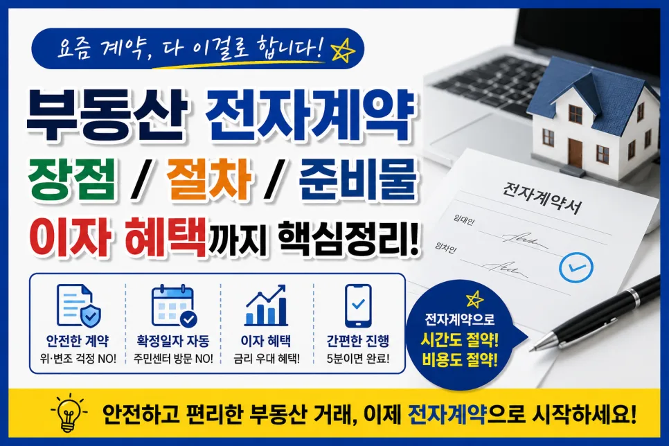 부동산 전자계약 2026: 장점, 절차, 준비물, 이자 혜택 완벽 정리