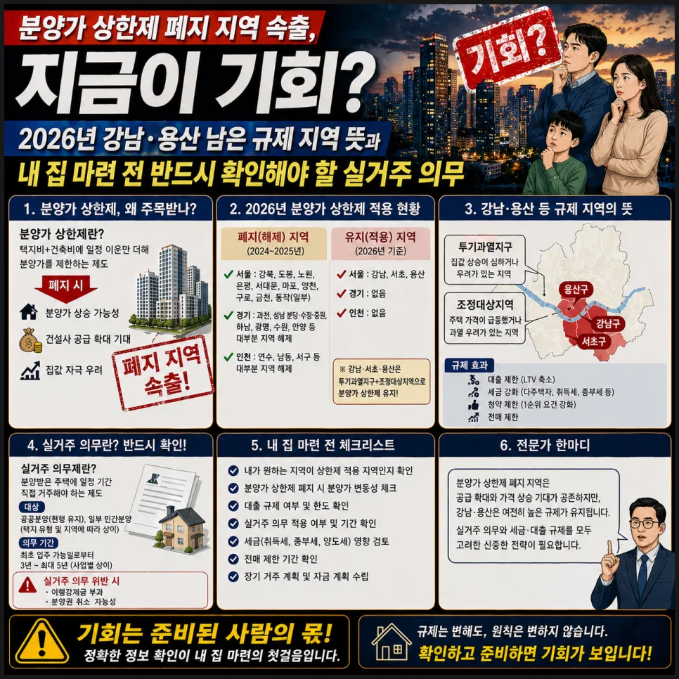 2026년 분양가 상한제 폐지 지역, 내 집 마련 기회일까?