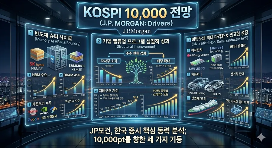 JP모건 코스피 1만 시대 전망 2026: AI와 밸류업이 이끄는 증시 분석 2