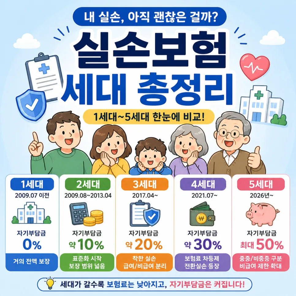 실손보험 세대별 비교 2026: 유지 vs 전환 완벽 가이드