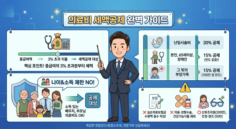 2026년 의료비 세액공제 한도와 꿀팁: 가족 병원비 절세 완벽 가이드