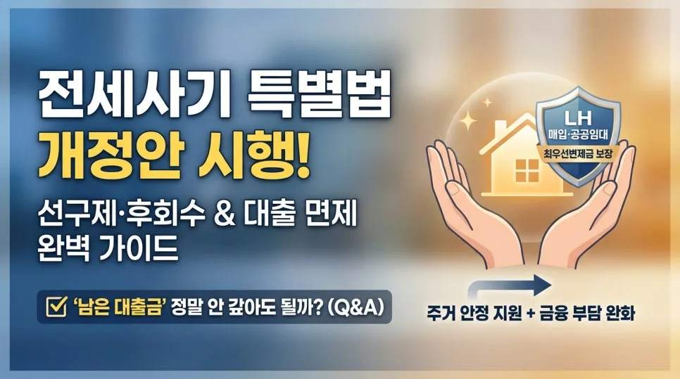 전세사기 특별법 2026: 대출 면제·보증금 30% 이상 받는 법