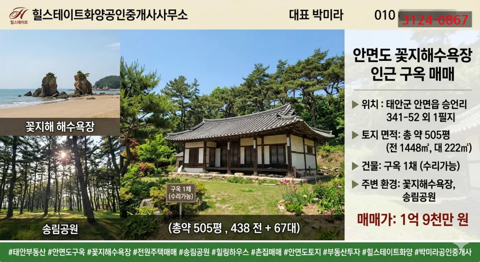 안면도 구옥 매매 2026: 꽃지해변·송림공원 인근 438평 토지 활용법