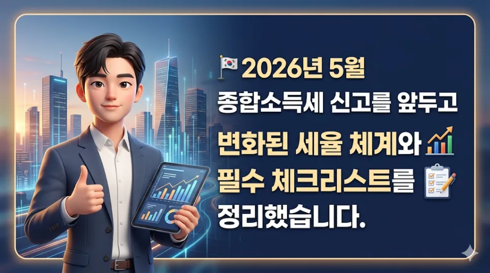 2026 종합소득세 신고, 변경 세율 및 공제 혜택 총정리