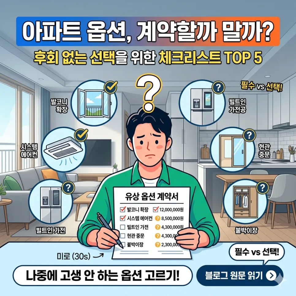 아파트 옵션 선택 가이드 2026: 발코니 확장부터 시스템 에어컨까지