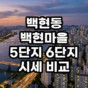 백현동 백현마을 5, 6단지 시세 비교 2026: 판교 대장주 현실 분석
