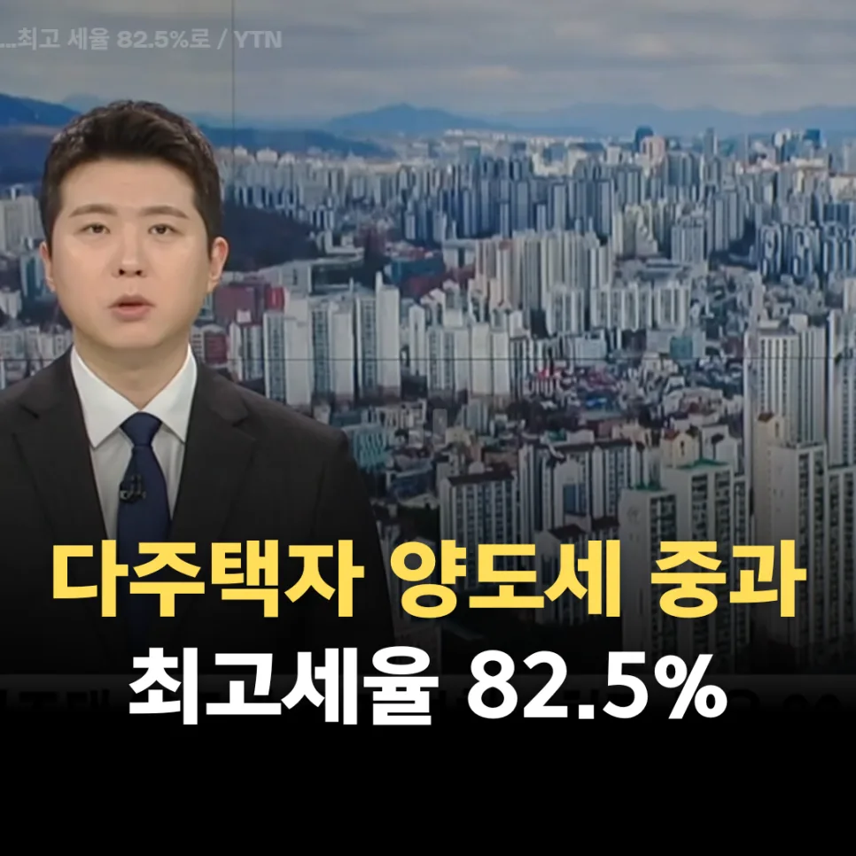 다주택자 양도세 중과 2026년 5월 재개: 최고 82.5% 세율 영향 분석