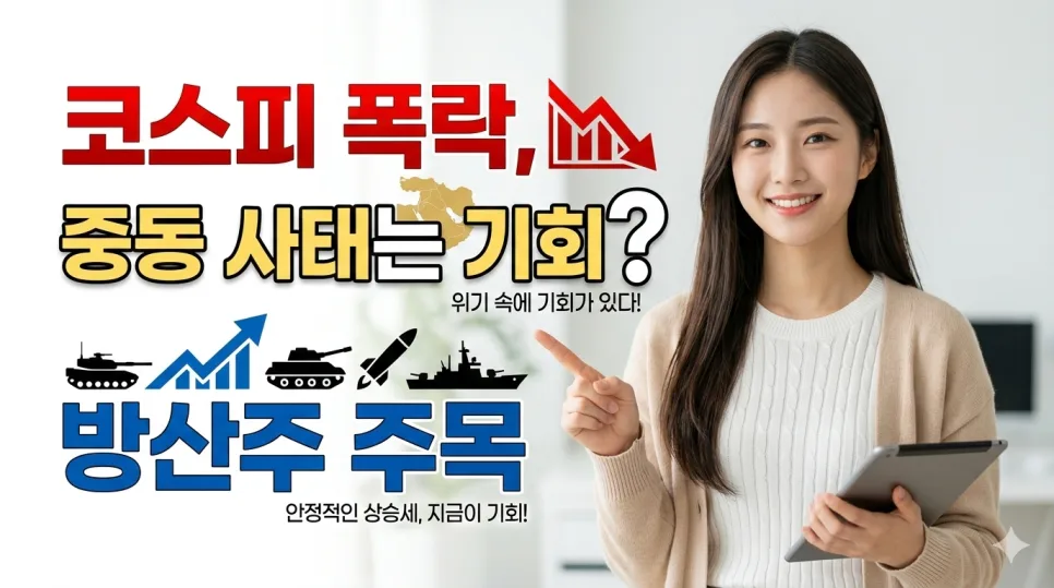 2026년 코스피 폭락, 중동 사태 속 방산주 투자 기회 분석