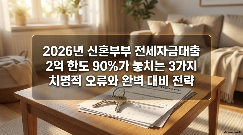 2026년 신혼부부 전세자금대출, 2억 한도 확보 3가지 핵심 전략
