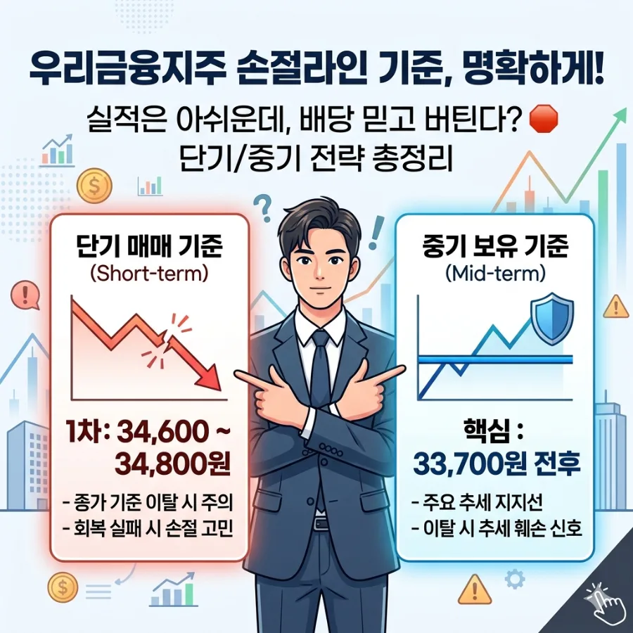 우리금융지주 손절라인 2026: 단기 vs 중기 매매 전략 총정리