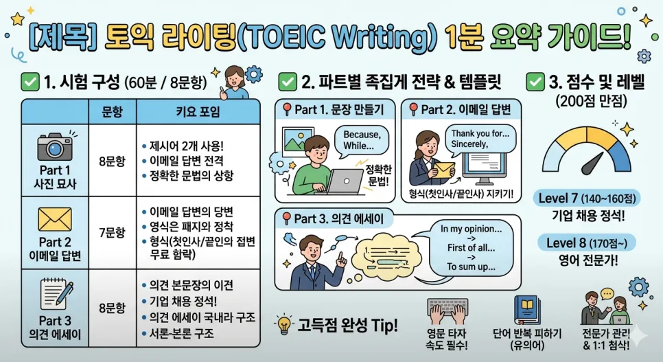 토익 라이팅 2026년 고득점 비법: 시험 구성부터 전략 완벽 분석