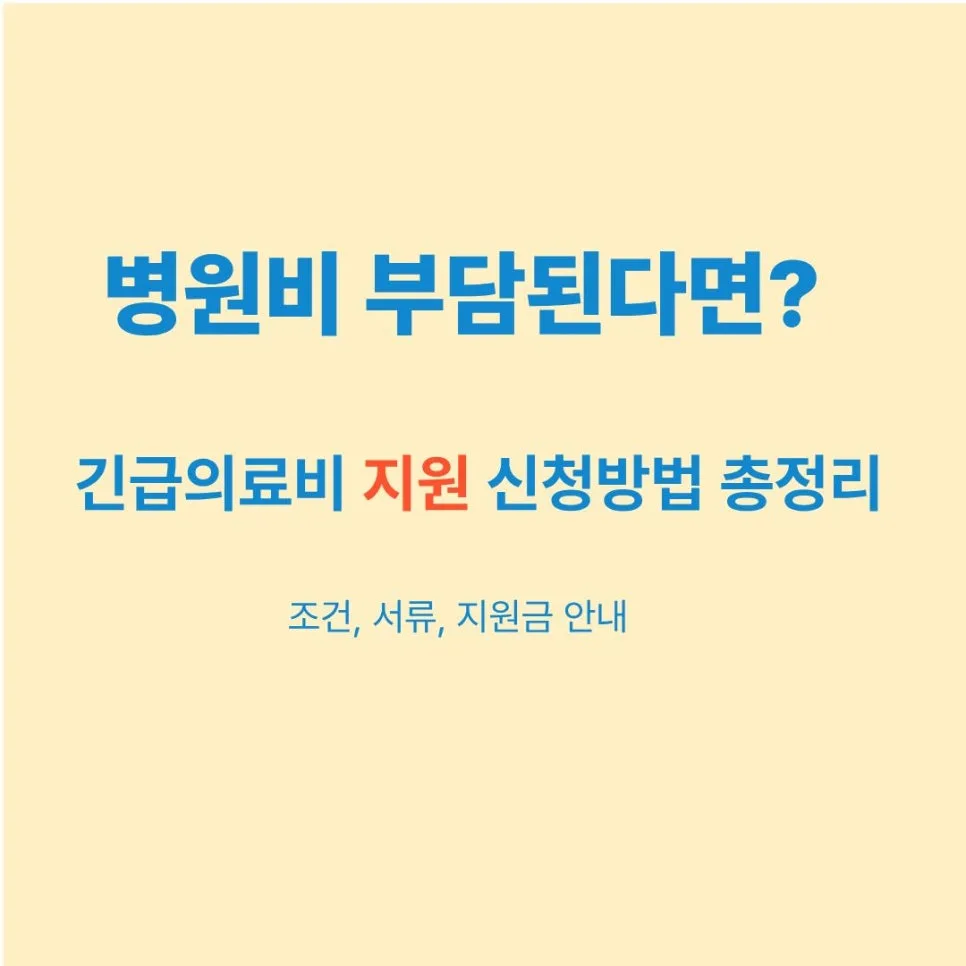 긴급의료비 300만원 지원 조건과 신청 방법 2026년 총정리