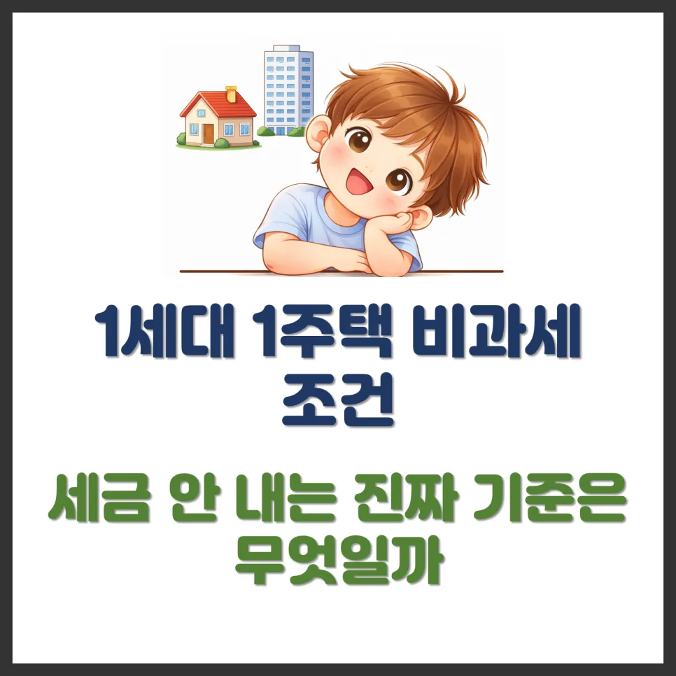 1세대 1주택 양도세 비과세 조건 2026년 완벽 정리