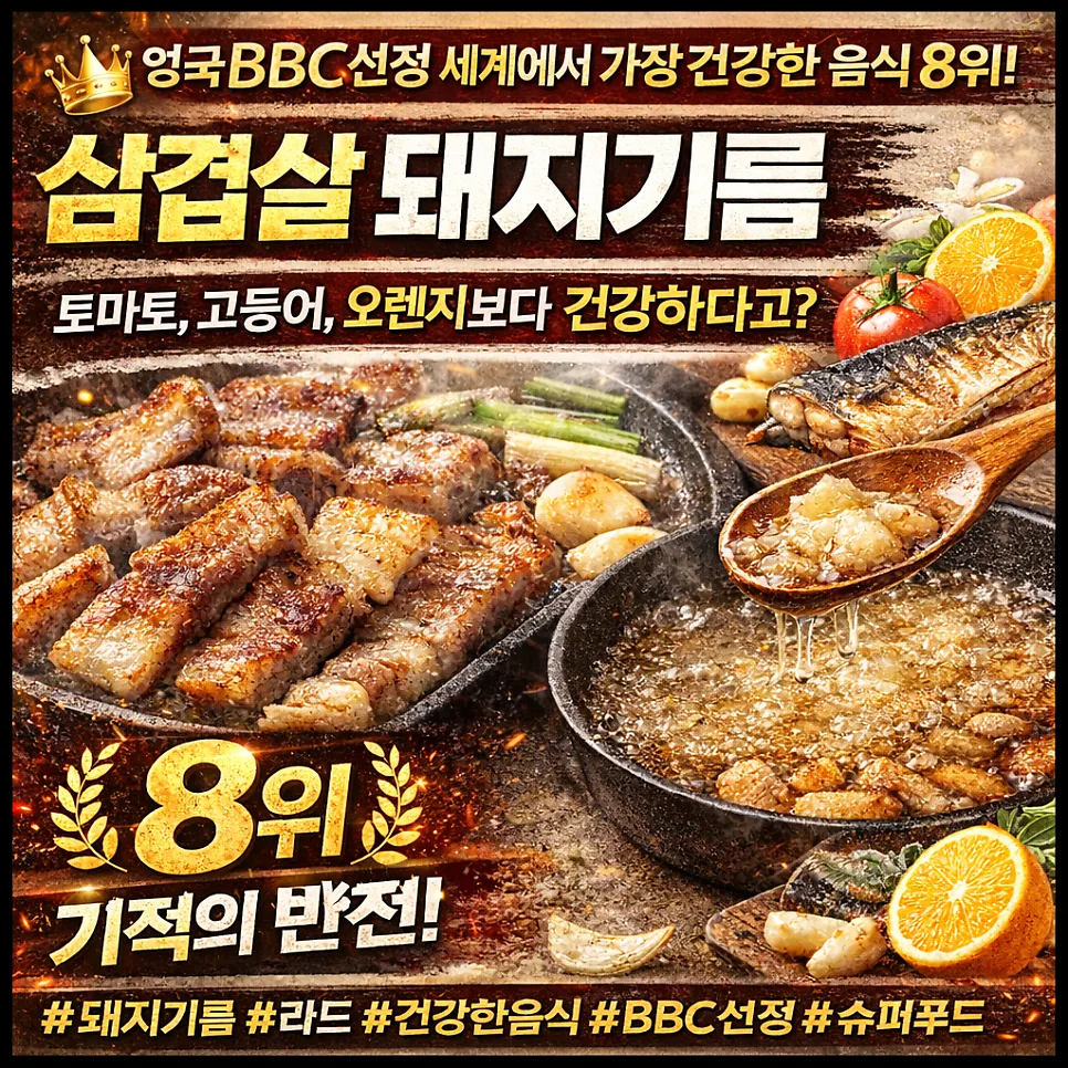 돼지기름, 세계 건강식 8위? BBC 선정 비결 2026