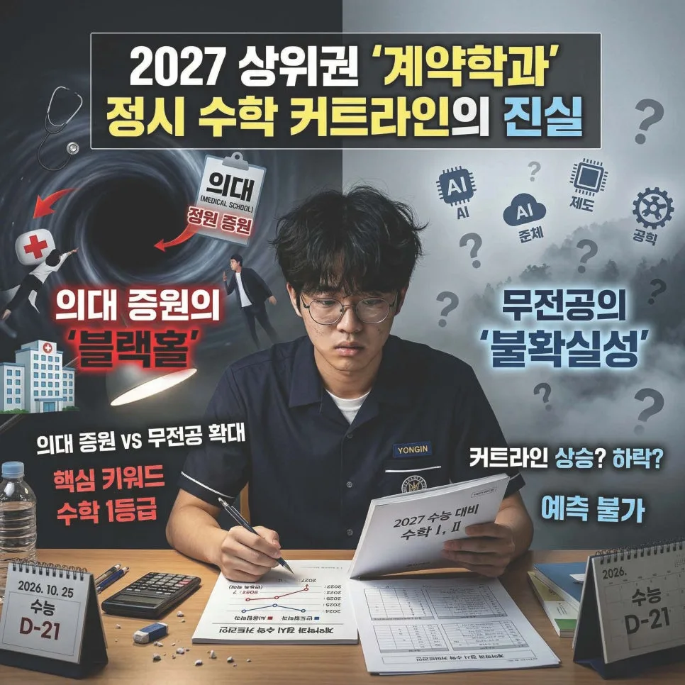 2027 계약학과 정시 수학 커트라인, 의대 증원과 무전공 확대 영향 분석