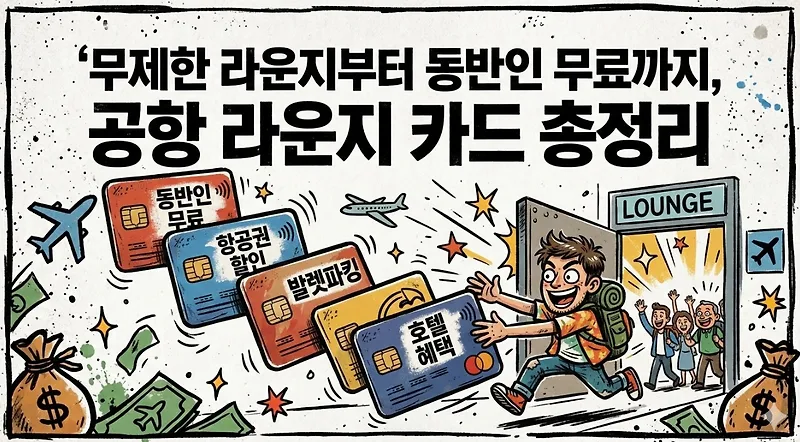 2026년 공항 라운지 카드 27종 비교: 동반인 무료 혜택 총정리