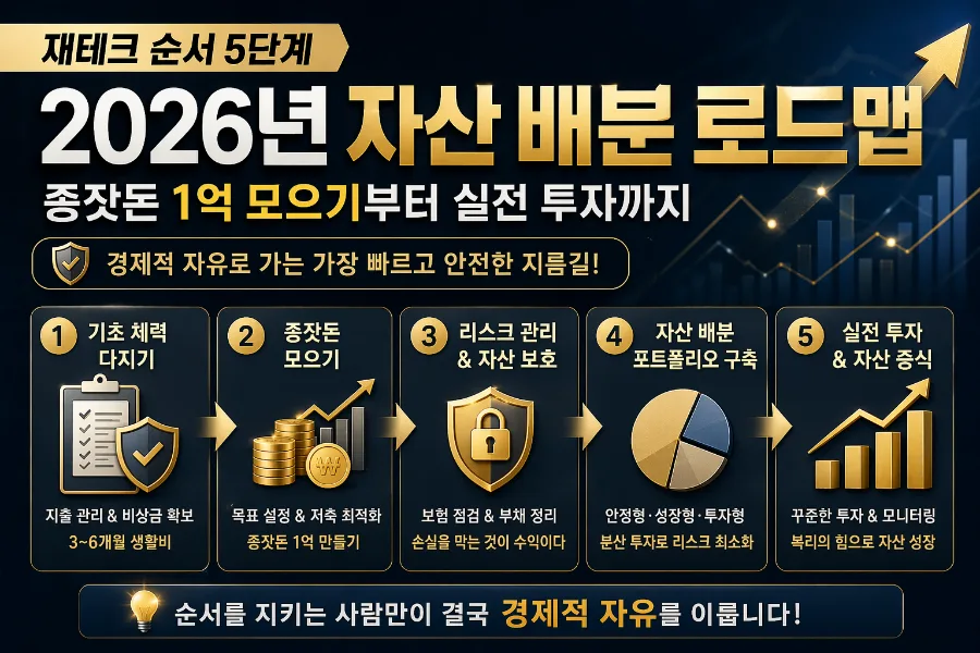 2026년 재테크 순서 5단계: 종잣돈 1억 만들기 로드맵