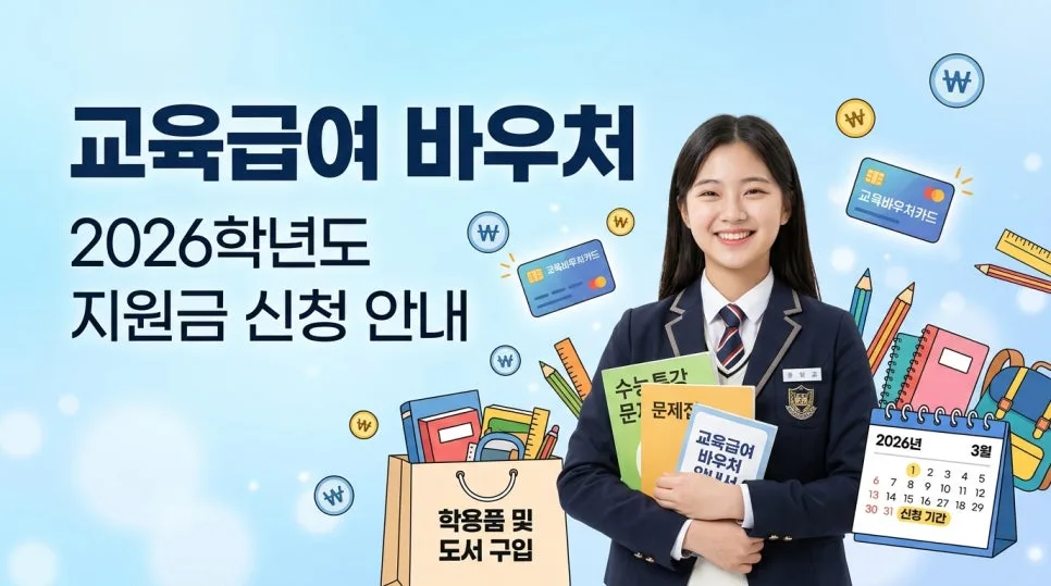 2026 교육급여 바우처 신청 자격 및 사용법 총정리