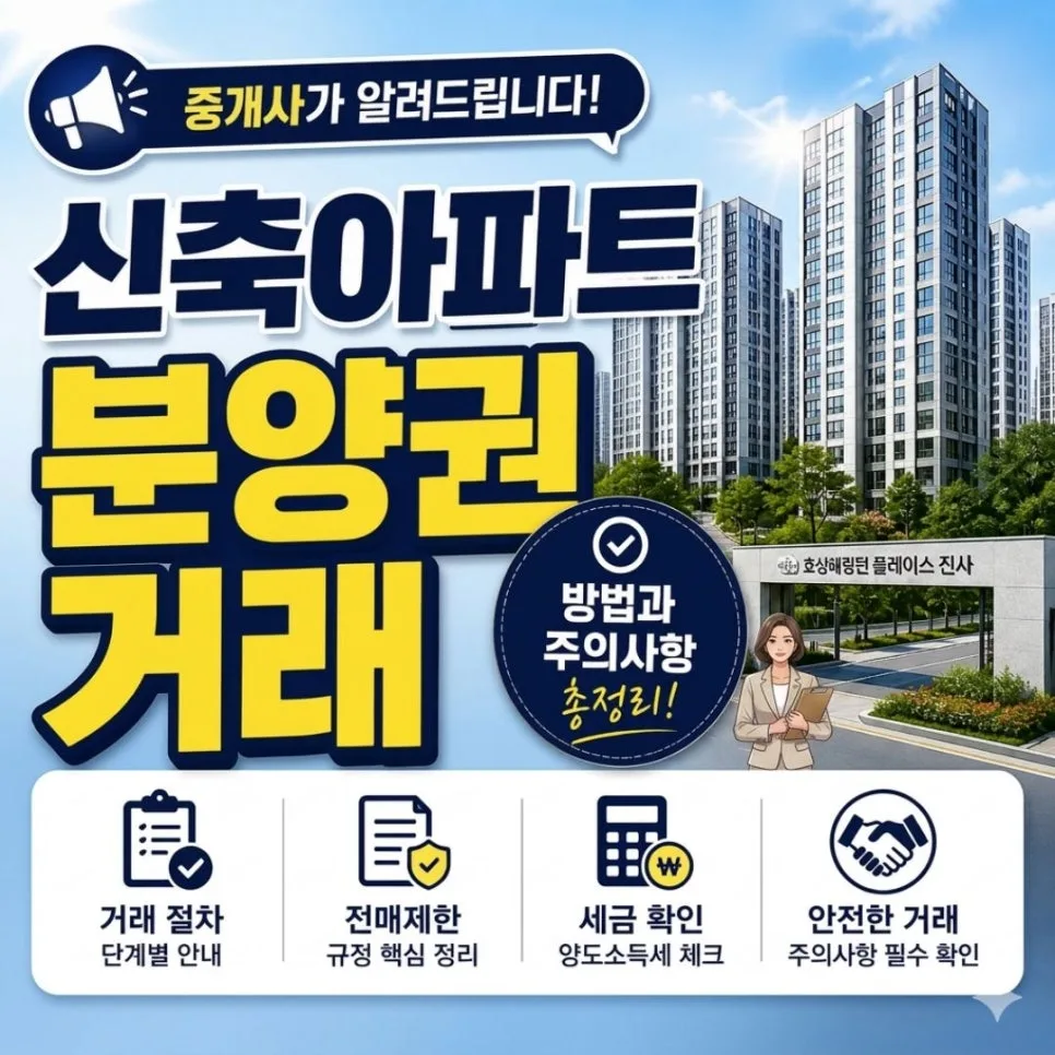 신축아파트 분양권 거래 2026: 전매제한 규정 및 절차 총정리