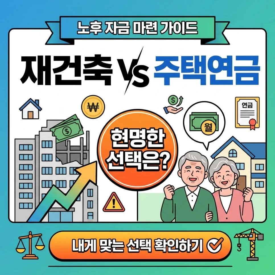 재건축 vs 주택연금 2026: 노후 자금, 무엇이 더 유리할까?