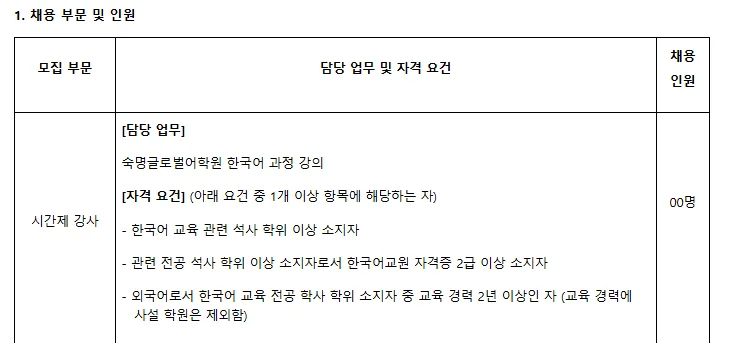 숙명글로벌어학원 강사, 자격 조건 및 급여 총정리 2026