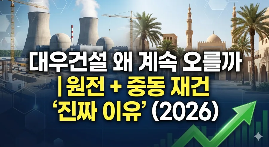 대우건설 주가 전망 2026: 원전·중동 재건 수혜 분석